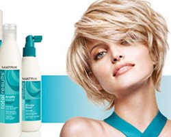 Matrix products and a woman with short blonde hair